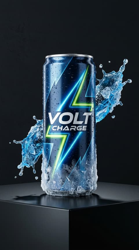 Energy Can with Frost and Lightning
