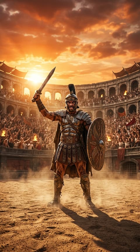 Gladiator Inside an Arena