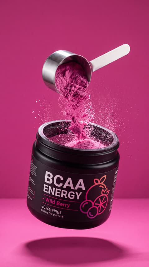 Scoop of Magenta BCAA Powder