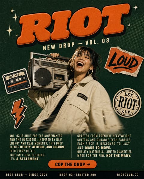 Riot Streetwear Campaign Poster