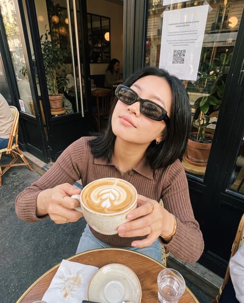 Selfie from Above in a Cafe
